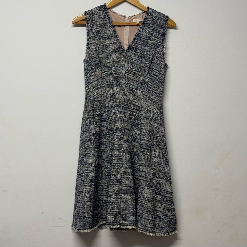 rebecca taylor winter tweed shift dress | Dresses | Rebecca Taylor Sleeveless Fray Trim V Neck Flared Size:4x6 in 100% Polyester sexy beach dress Embroidered Corsage Dress XL